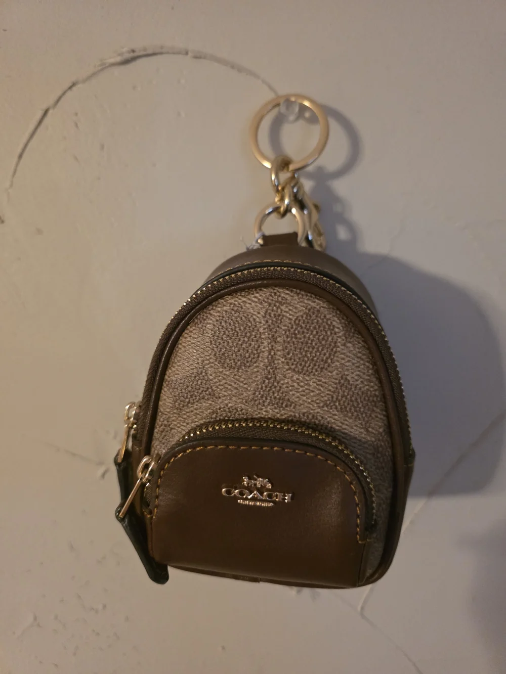 Coach Brown/Tan Mini Backpack Key Holder